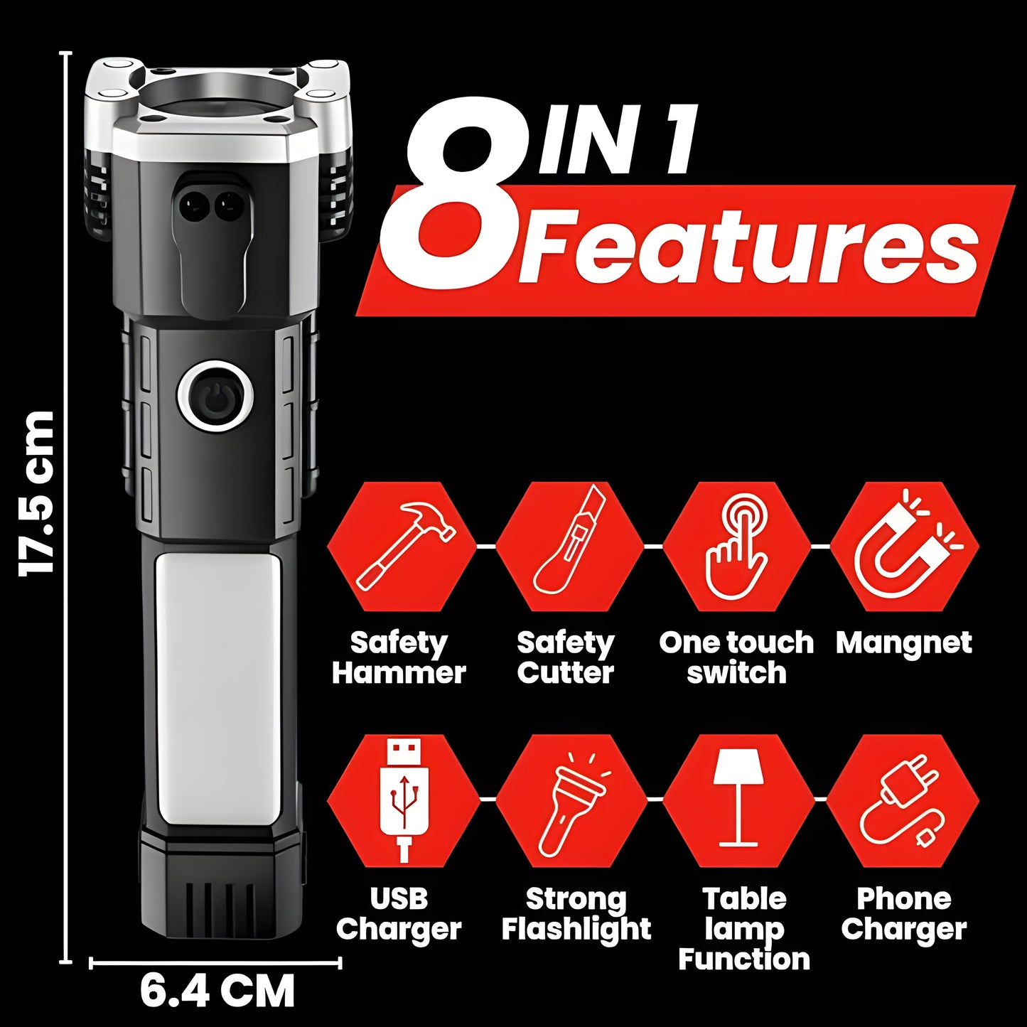 Multifunctional LED Flashlight